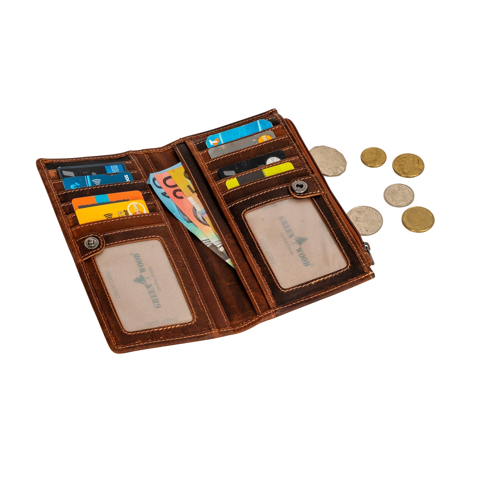 Greenwood “Elora” Long Leather Purse – Sandal