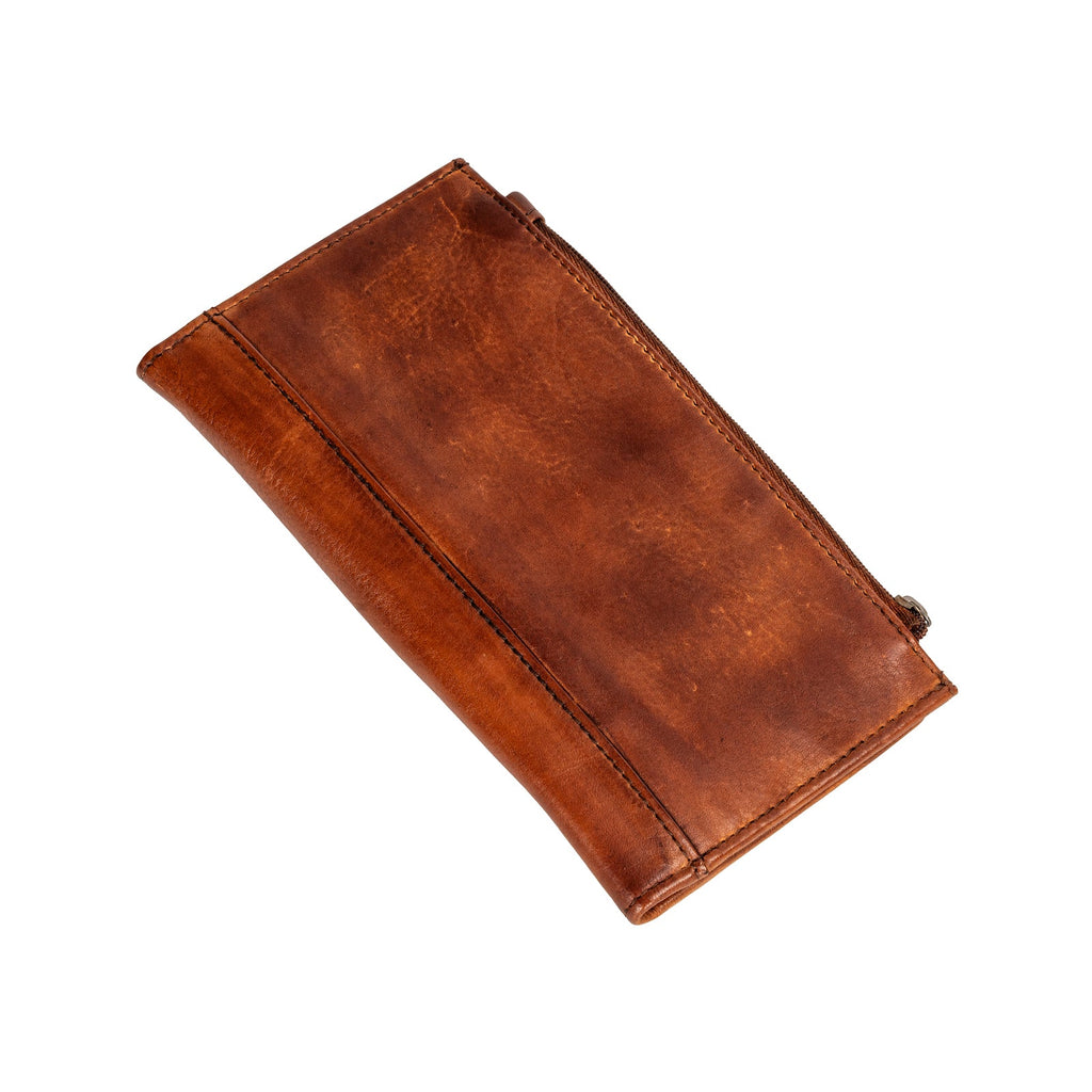 Greenwood “Elora” Long Leather Purse – Cognac