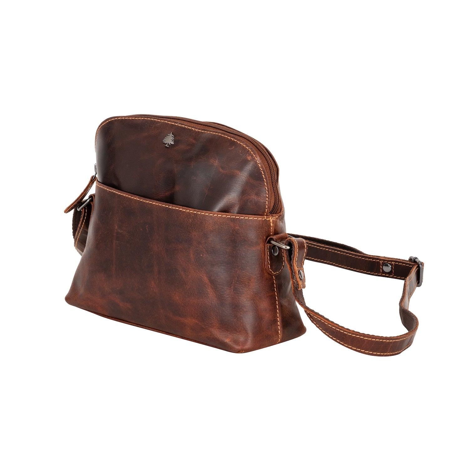 The Explorer Compact Crossbody – Vintage Sandal Leather Bag
