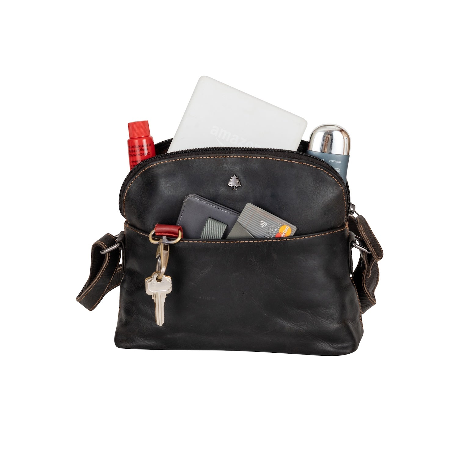 The Explorer Compact Crossbody – Vintage Brown Leather Bag