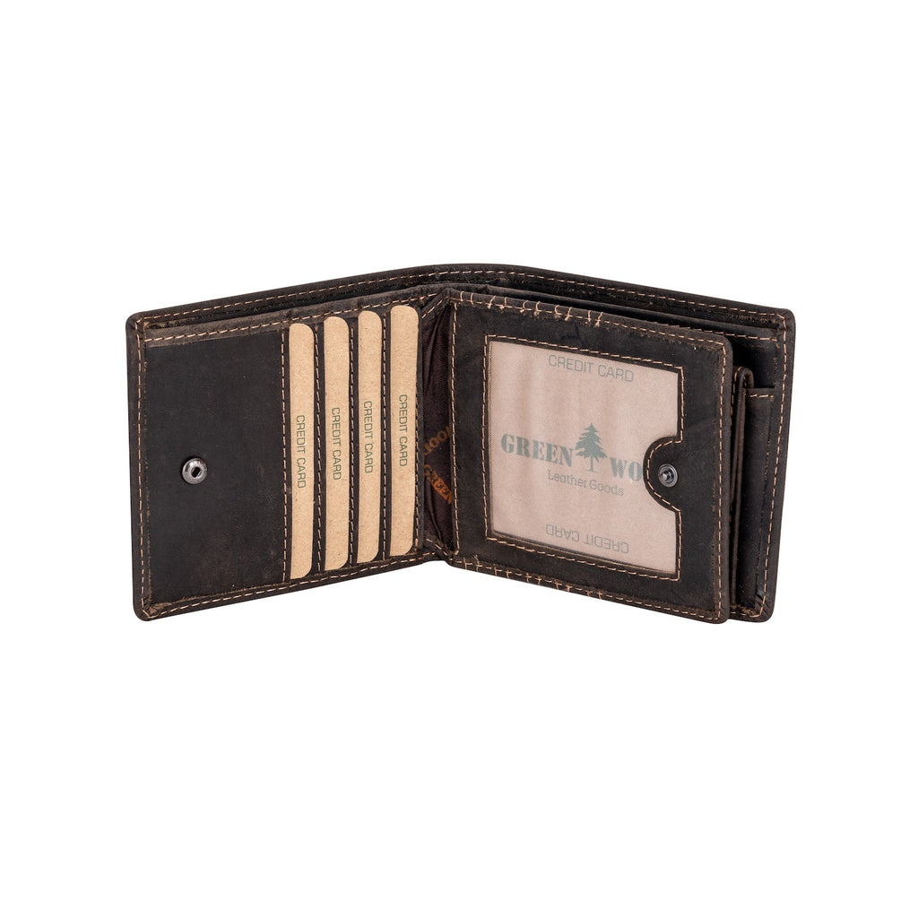 Mason RFID Leather Wallet with Coin Pocket – Brown